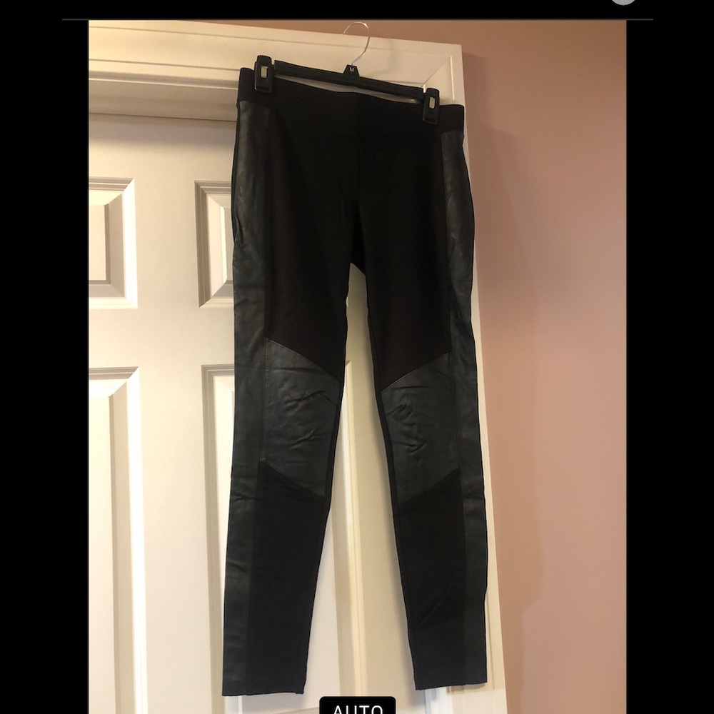 Cabi leggings with pleather sides size small